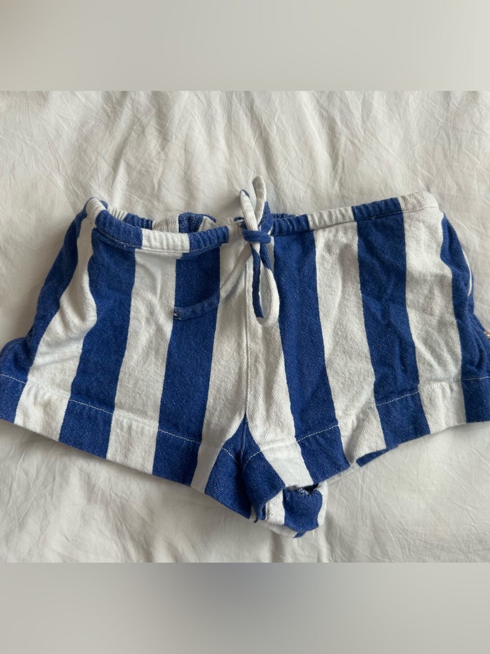 Free People Micro short blue and white